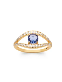 Bague améthyste et zirconias