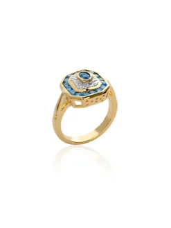 Bague 2 tons saphir véritable