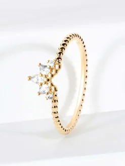 Bague zirconium plaquée or