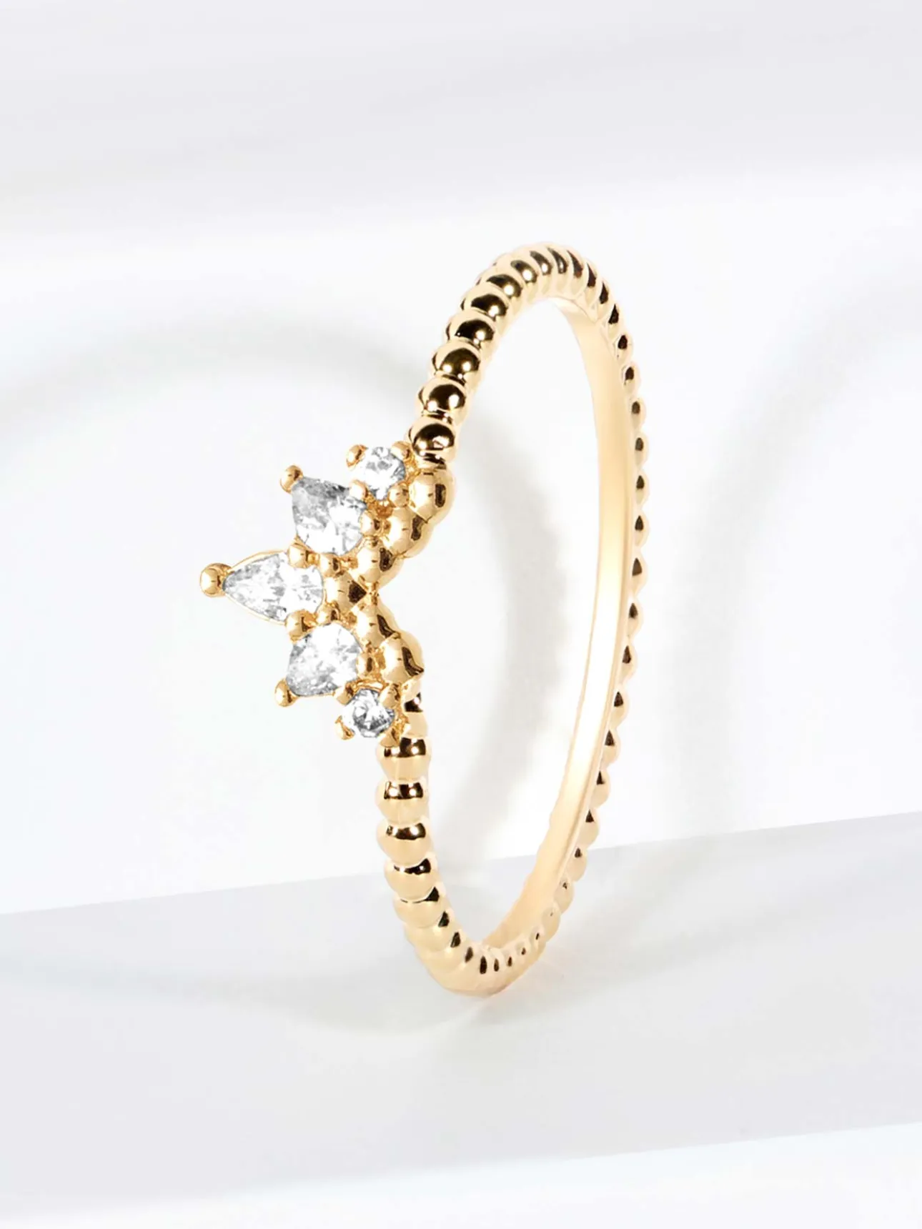 Bague zirconium plaquée or