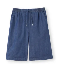 Bermuda en chambray élastiqué