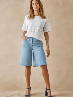 Bermuda en denim stretch