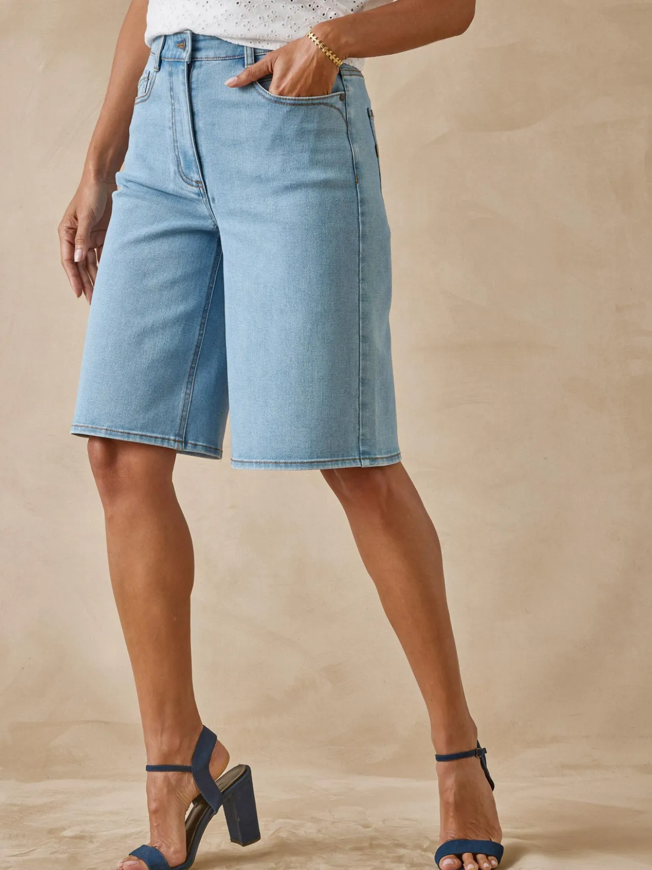 Bermuda en denim stretch