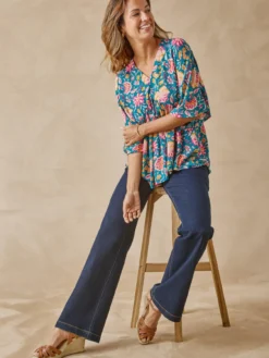 Blouse ample en crêpe fluide