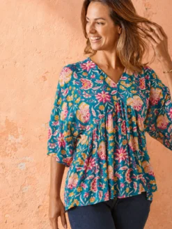 Blouse ample en crêpe fluide