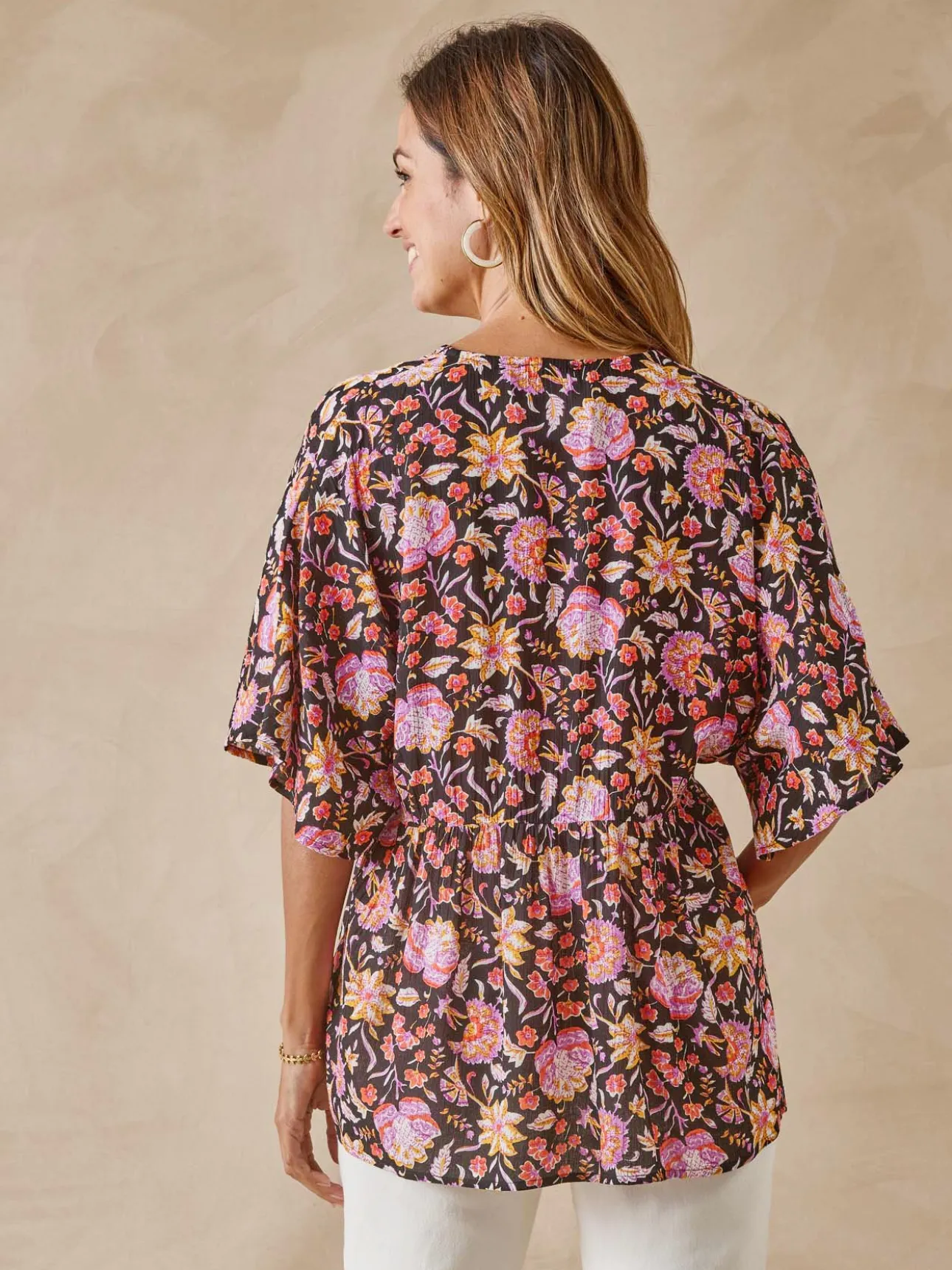 Blouse ample en crêpe fluide