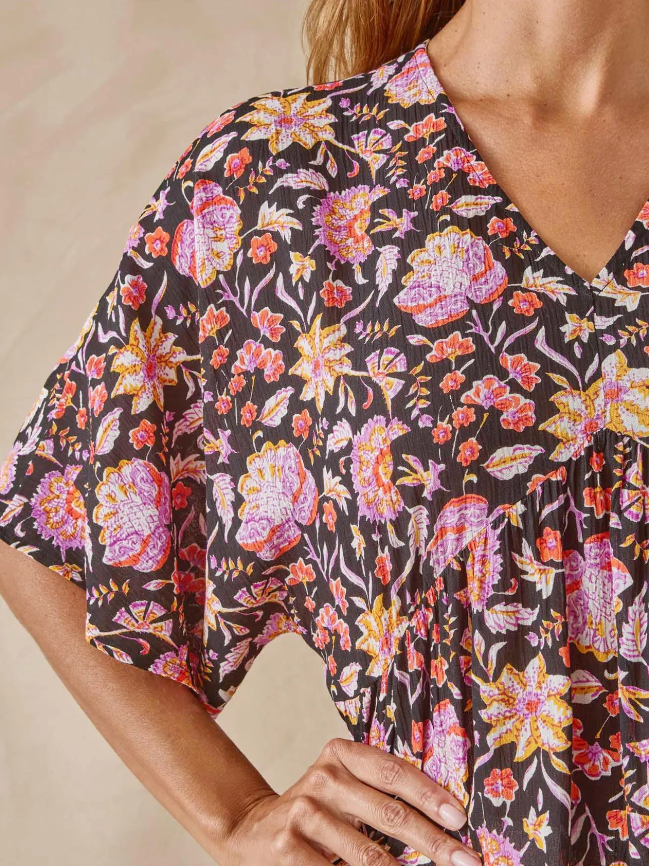 Blouse ample en crêpe fluide