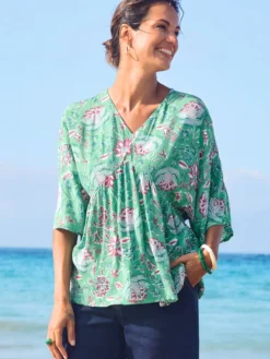 Blouse ample en crêpe fluide