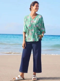 Blouse ample en crêpe fluide