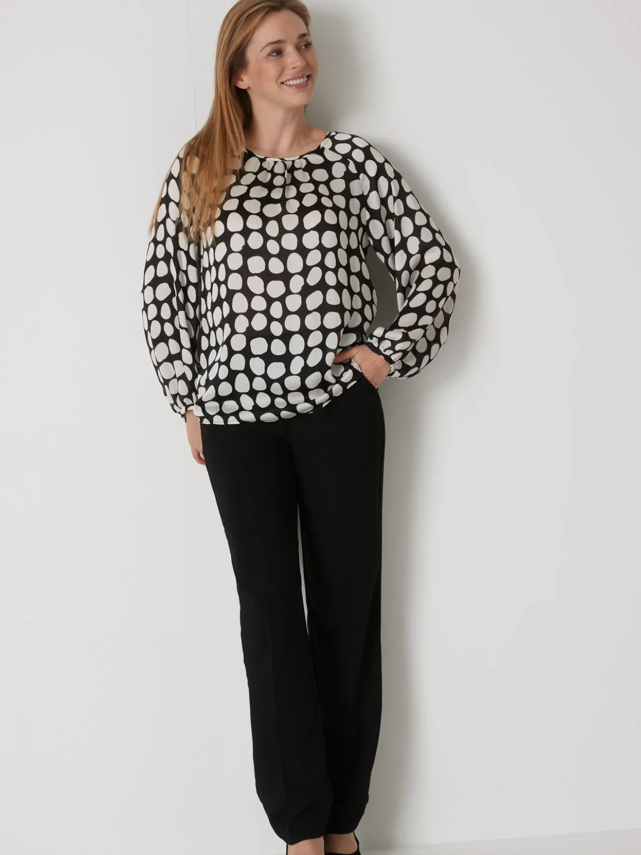 Blouse ample voile satiné