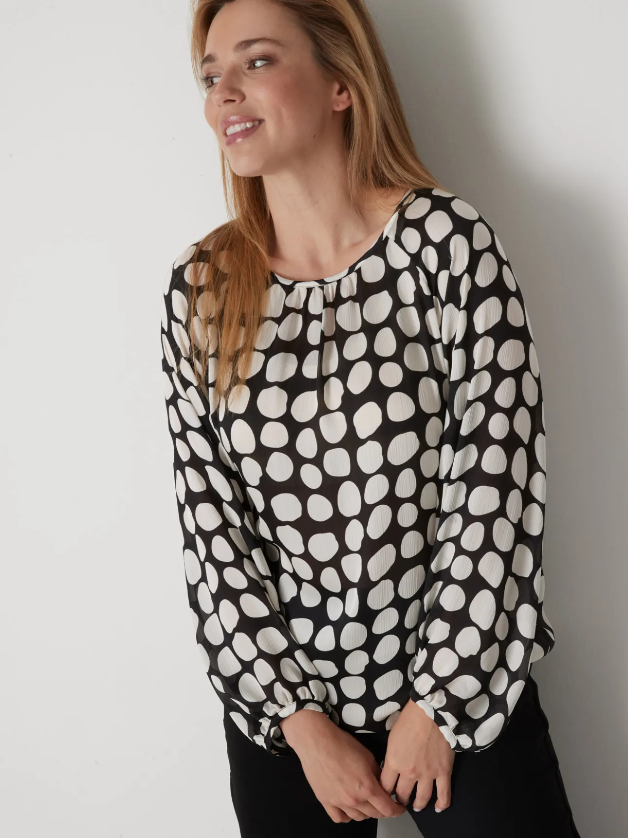 Blouse ample voile satiné