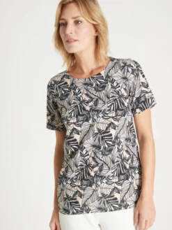 Blouse en crêpe manches courtes
