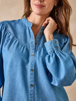 Blouse en denim fluide