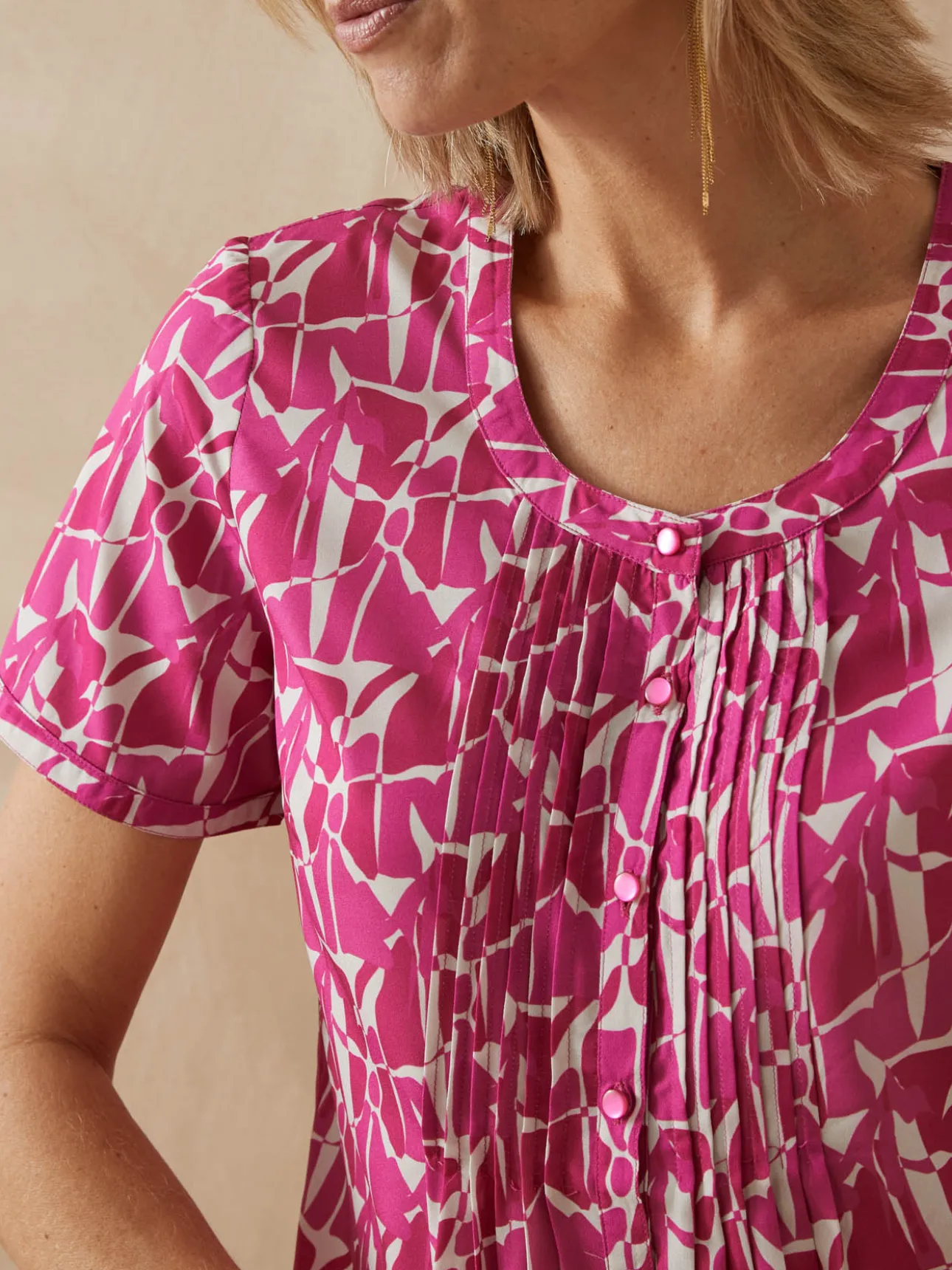 Blouse en microfibre manches courtes