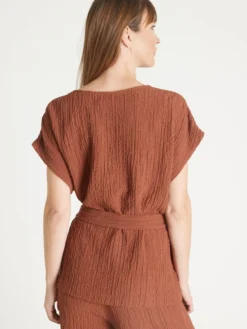 Blouse en seersucker
