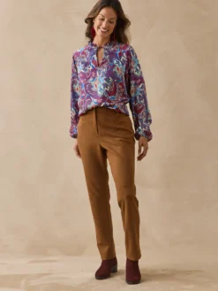 Blouse fluide col volanté