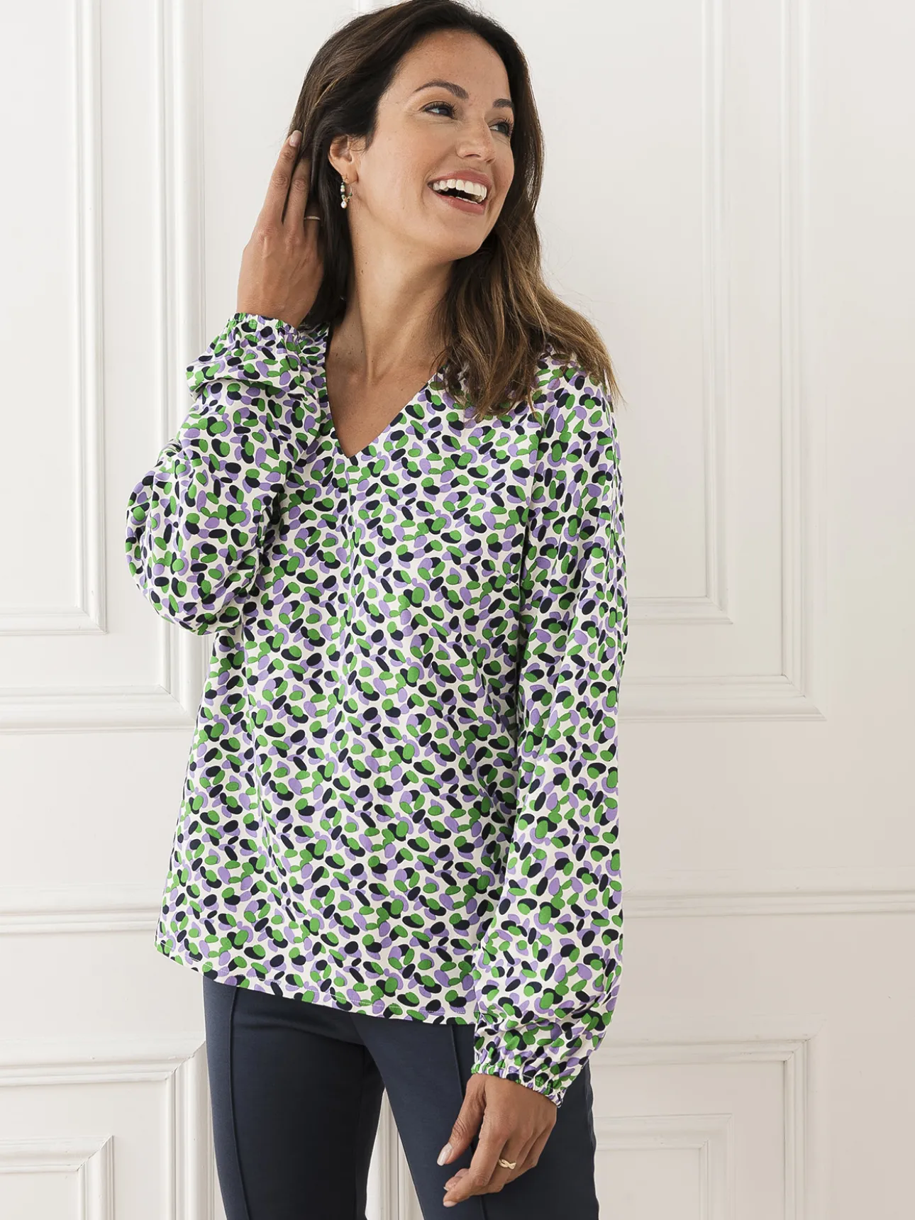 Blouse fluide encolure V