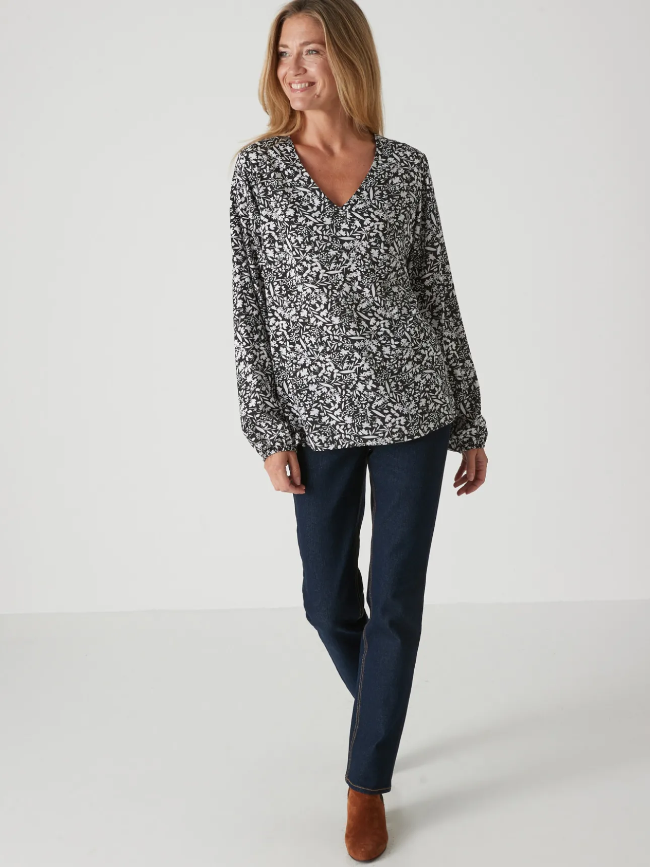 Blouse fluide encolure V