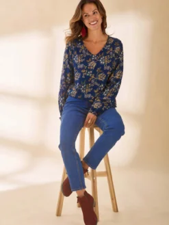 Blouse fluide encolure V