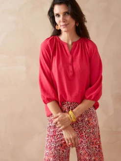 Blouse fluide manches bouffantes