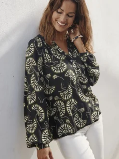 Blouse à fronces manches longues