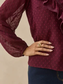 Blouse plumetis détails macramé