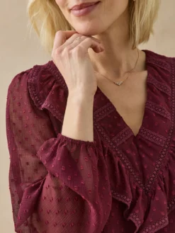 Blouse plumetis détails macramé