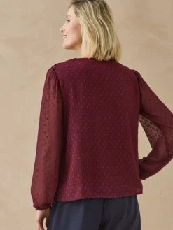 Blouse plumetis détails macramé