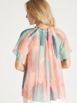 Blouse vaporeuse manches papillon
