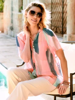 Blouse vaporeuse manches papillon
