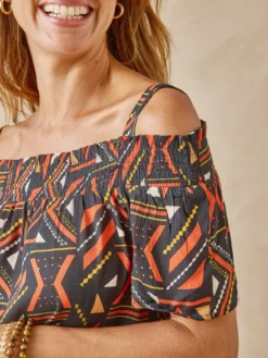 Blouse évasée en crêpe