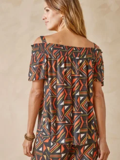 Blouse évasée en crêpe