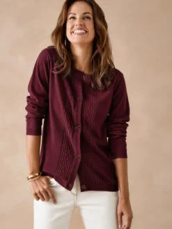 Cardigan avec jeux de torsades