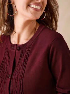 Cardigan avec jeux de torsades