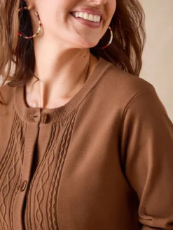 Cardigan avec jeux de torsades