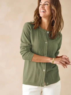 Cardigan avec jeux de torsades
