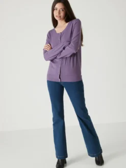 Cardigan élégant boutons-bijoux