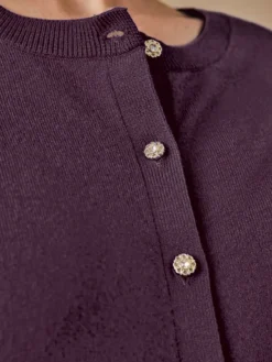 Cardigan élégant boutons-bijoux