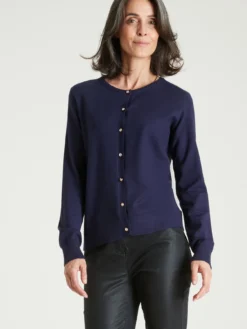 Cardigan élégant boutons-bijoux