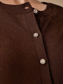Cardigan raffiné boutons-bijoux