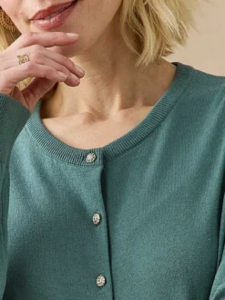 Cardigan raffiné boutons-bijoux