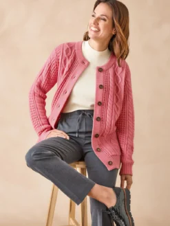 Cardigan torsadé col rond