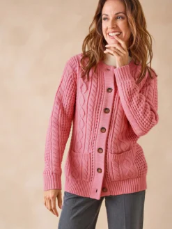 Cardigan torsadé col rond