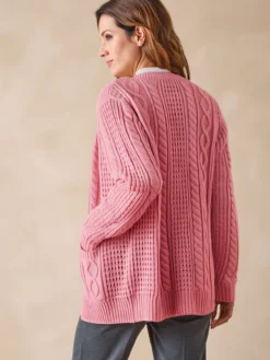 Cardigan torsadé col rond