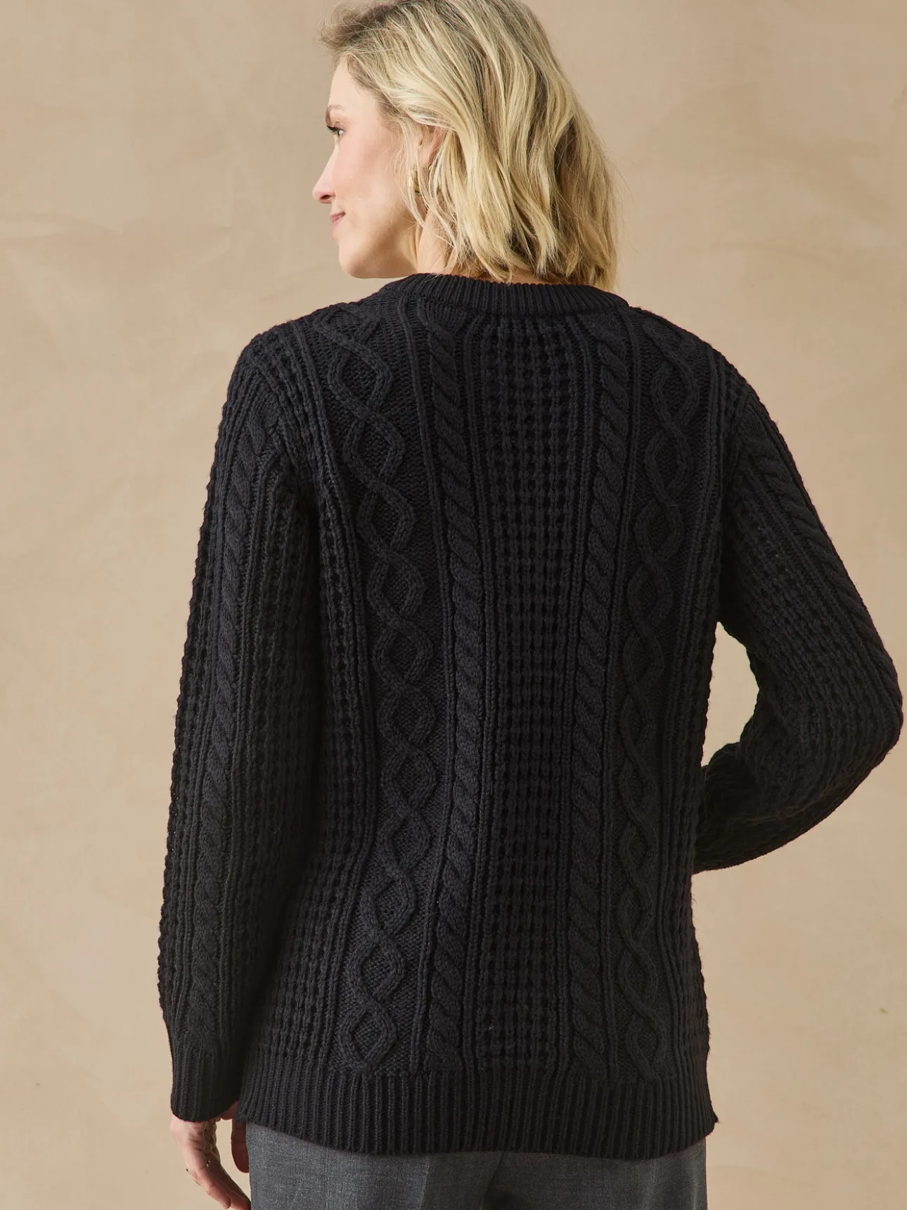 Cardigan torsadé col rond