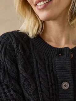 Cardigan torsadé col rond