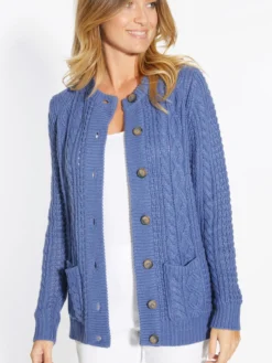 Cardigan torsadé col rond