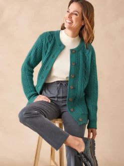 Cardigan torsadé col rond