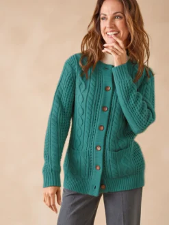 Cardigan torsadé col rond