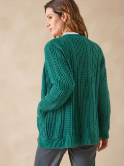 Cardigan torsadé col rond
